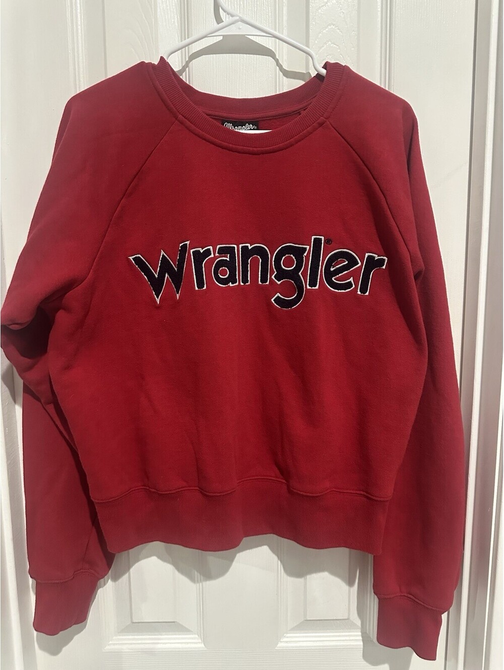 Wrangler Retro Women’s Crewneck Sweatshirt XL Red High Pile Fuzzy Logo